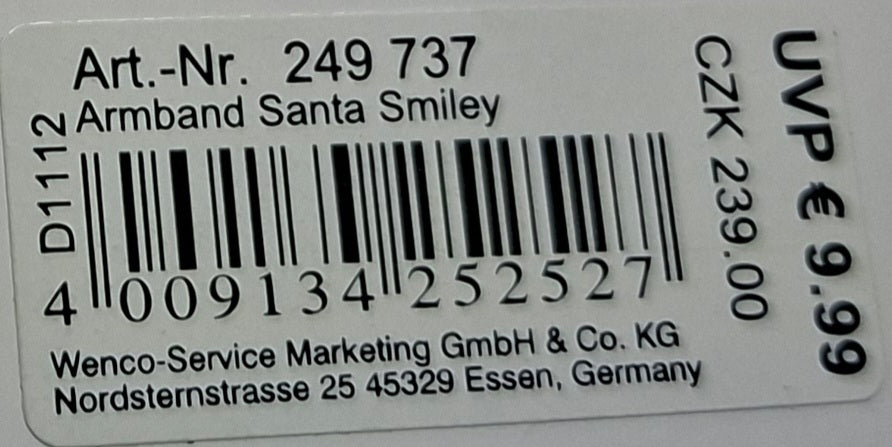 Armband "Santa Smiley" mit 3 Emojis - Original Neuware