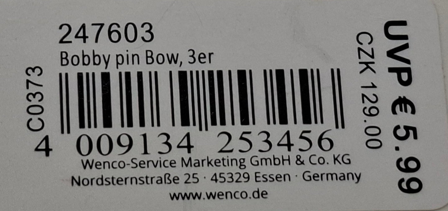 Haarklammern / Haarspangen "3x Schleife" - Original Neuware