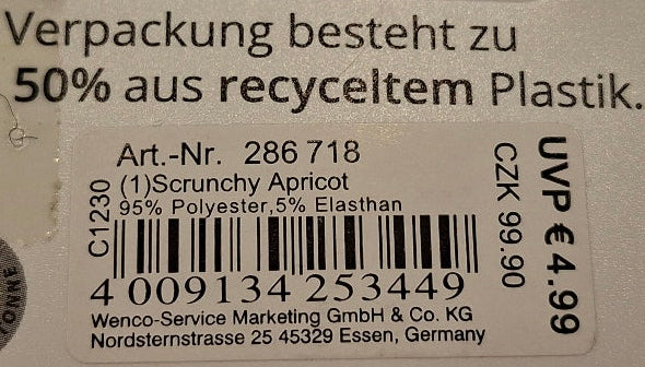 Mibella Scrunchy "Apricot" - Original Neuware