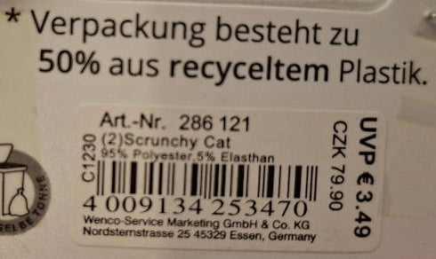 Mibella Scrunchy "Cat" - Original Neuware