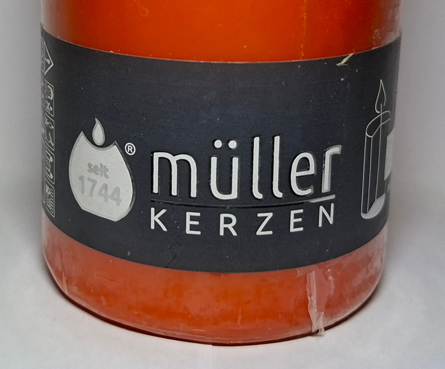 Müller Stumpenkerze Mandarin 130/68mm - Original Neuware