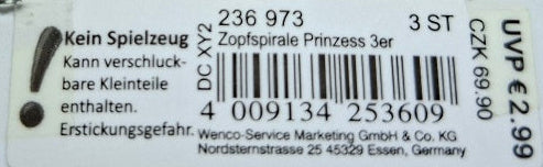 Mibella Zopfspirale 3er Set "Princess" - Original Neuware