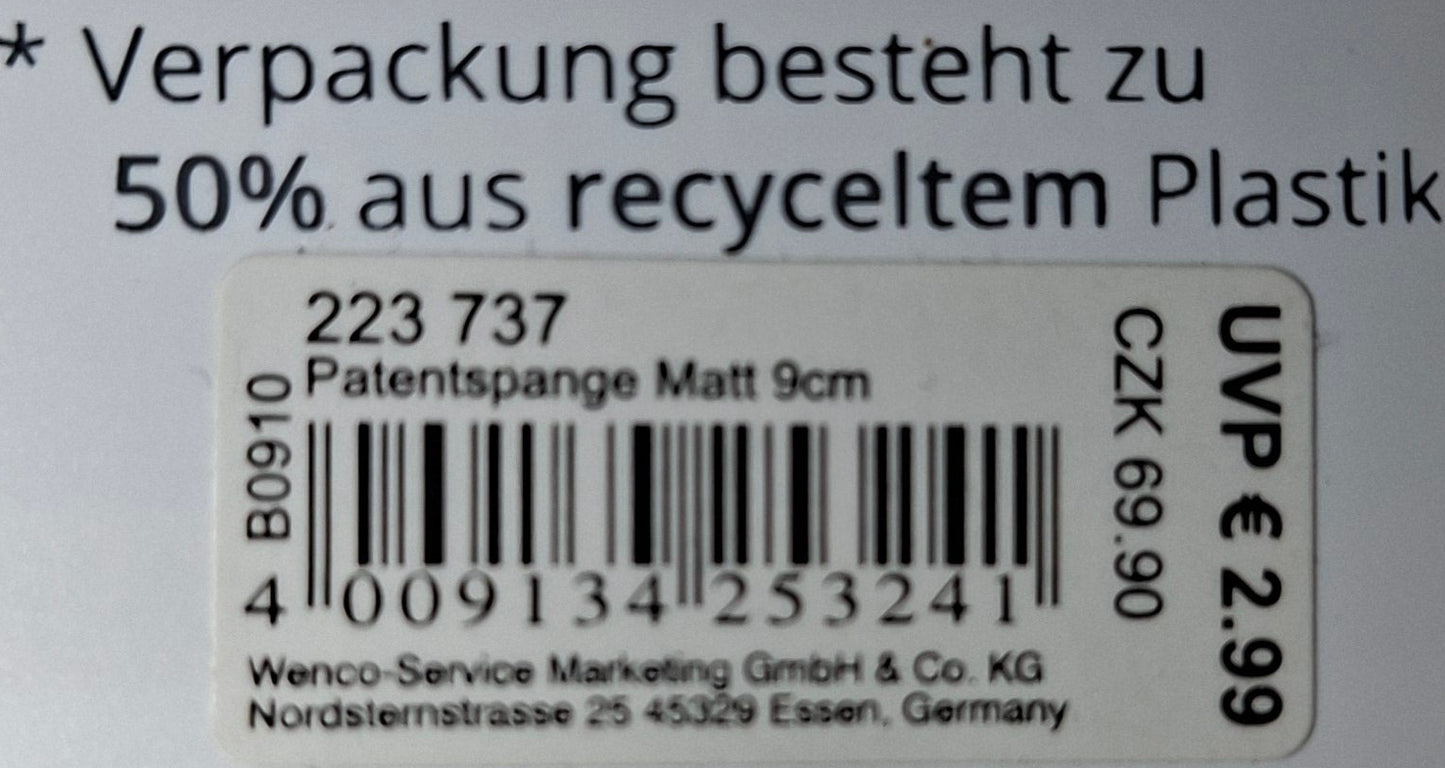 Mibella Patentspange matt 9cm - Original Neuware