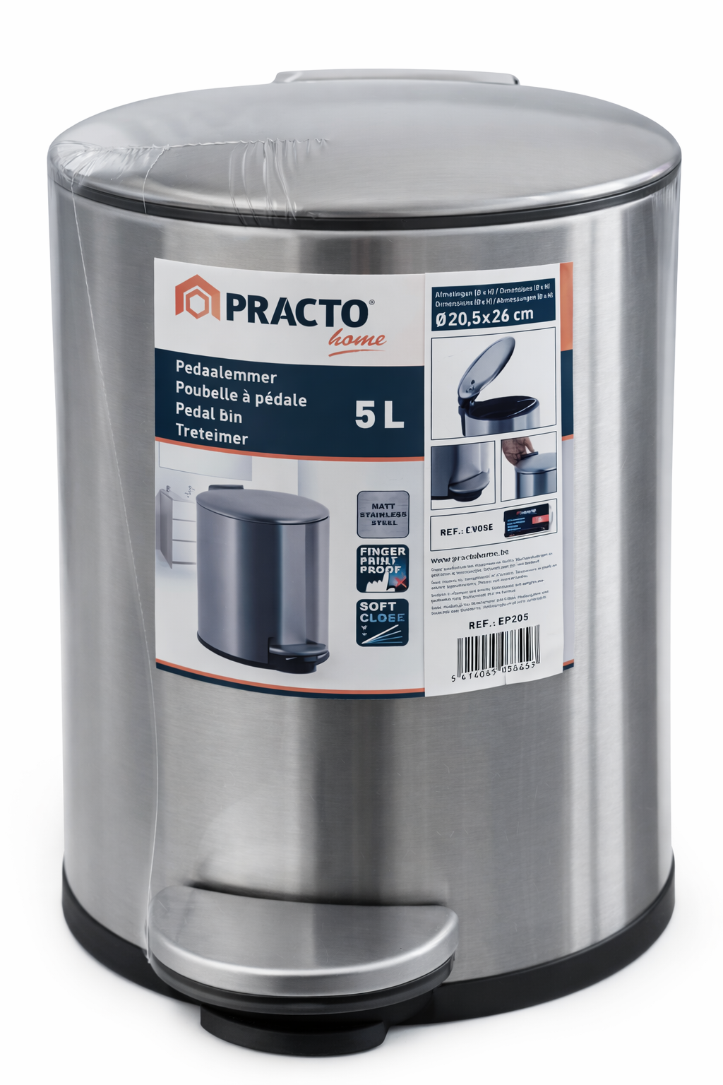 Eleganter 5 L Edelstahl-Treteimer – Perfekt für Badezimmer, Küche & Büro