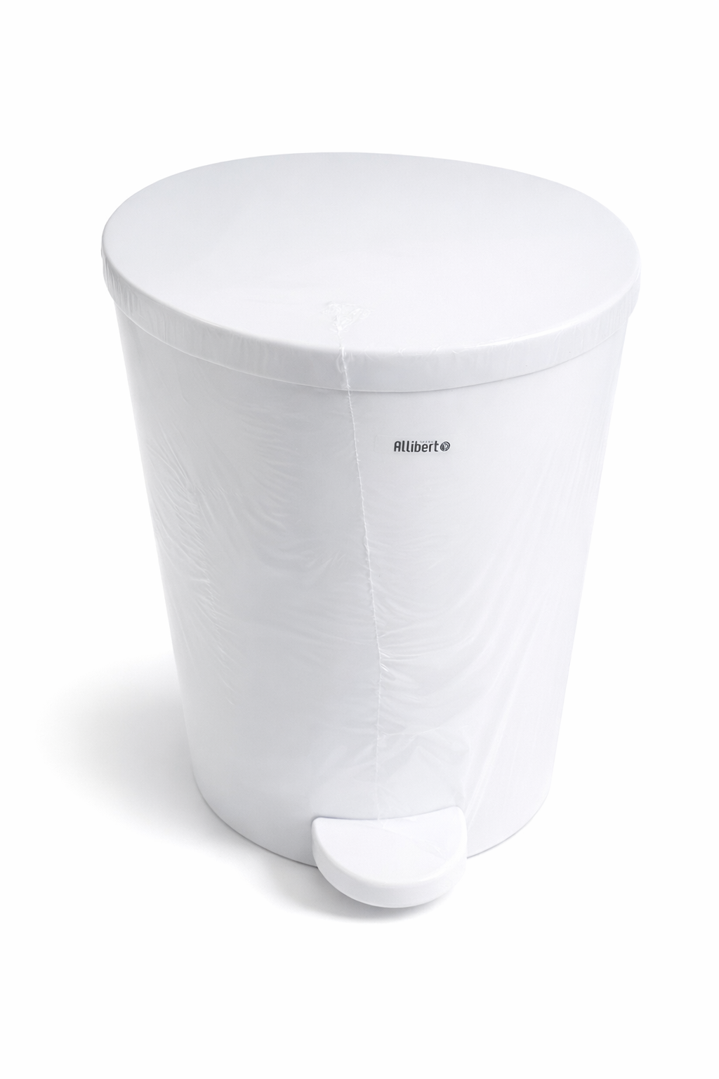 Allibert Kosmetiktreteimer 4 Liter – Weiß – Kompakter Bad-Mülleimer mit Pedal