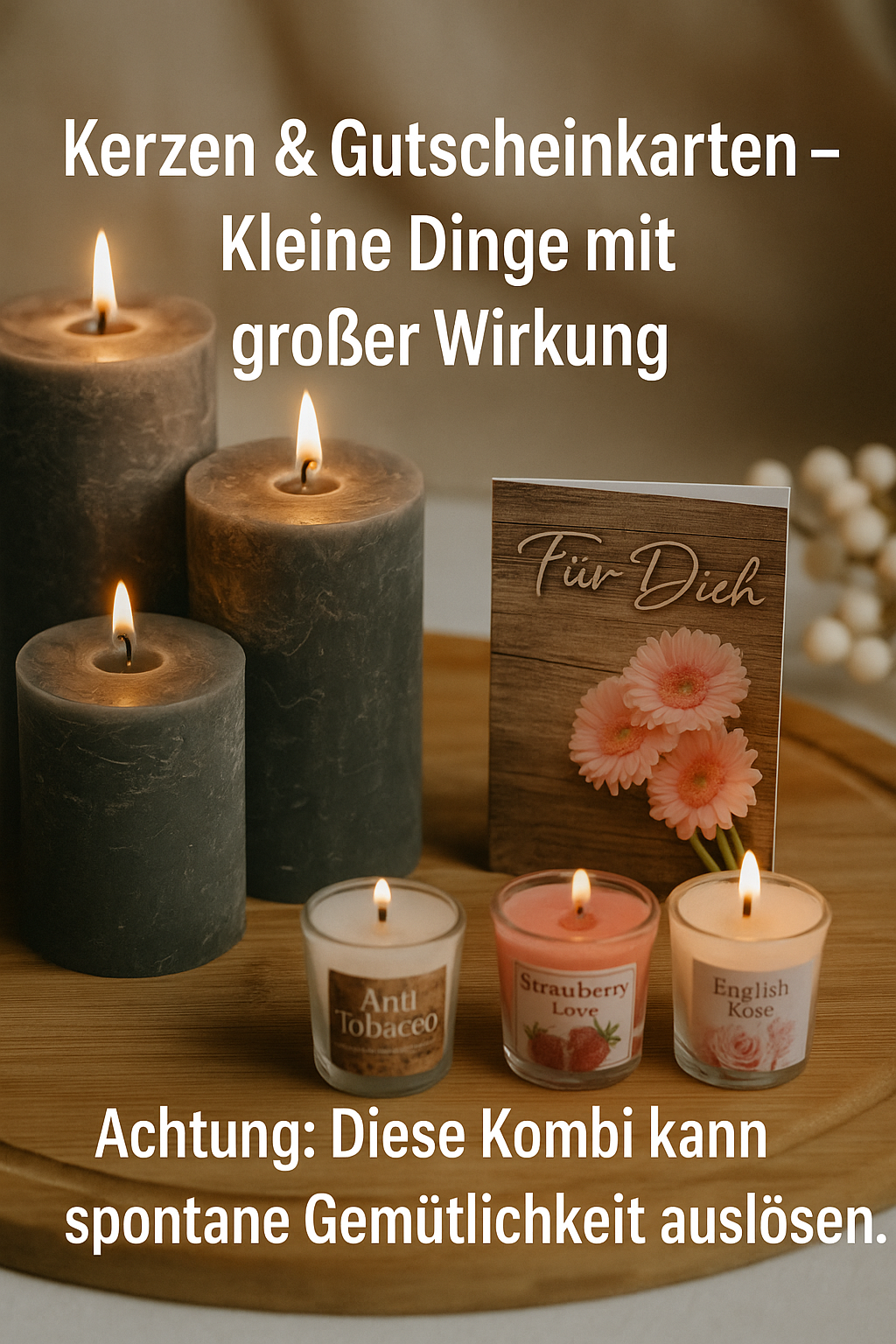 🌟 Kerzen & Gutscheinkarten: Kleine Dinge, die unseren Alltag schöner machen