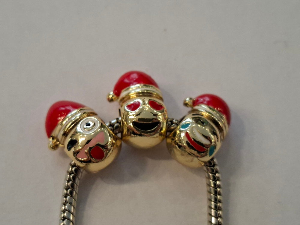 Armband "Santa Smiley" mit 3 Emojis - Original Neuware