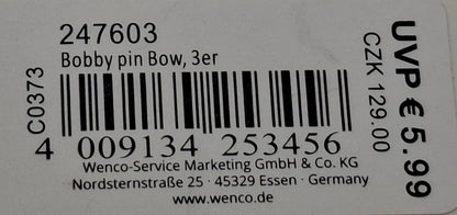 Haarklammern / Haarspangen "3x Schleife" - Original Neuware