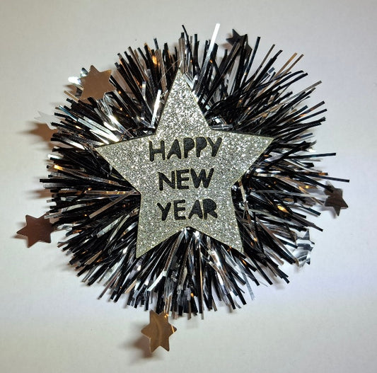 Brosche Stern "Happy New Year" - Original Neuware