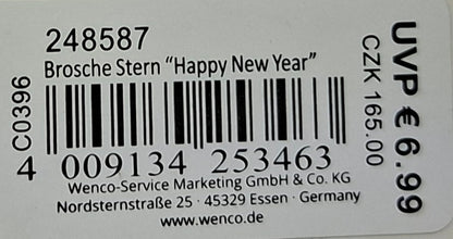 Brosche Stern "Happy New Year" - Original Neuware