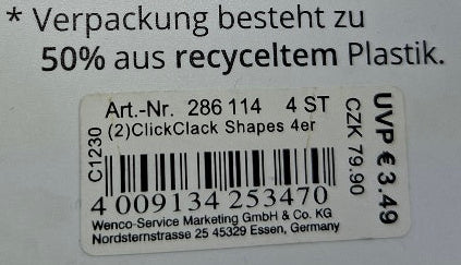 Mibella ClickClack 4er Set "Shapes" - Original Neuware