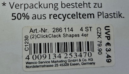 Mibella ClickClack 4er Set "Shapes" - Original Neuware
