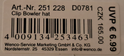 Clip "Bowler hat" Hut mit Feder Happy New Year - Original Neuware