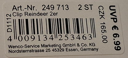 Clip "Reindeer 2er" - 2x Haarspangen Rentier - Original Neuware