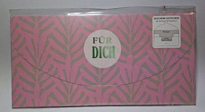Gutscheinkarte "Für dich" rosa - Original Neuware
