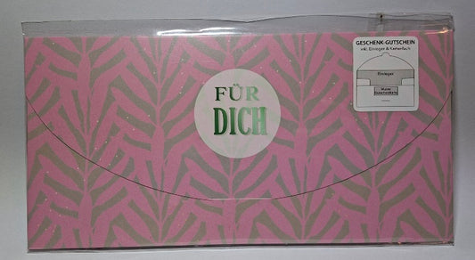 Gutscheinkarte "Für dich" rosa - Original Neuware