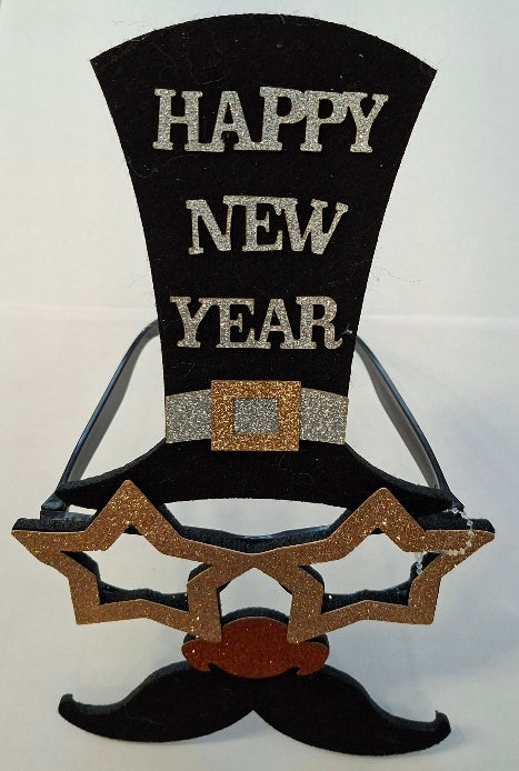Fun Maske "Happy New Year" lustig & glitzernd - Original Neuware