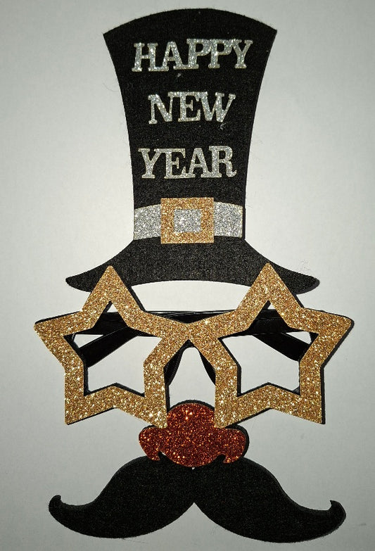 Fun Maske "Happy New Year" lustig & glitzernd - Original Neuware