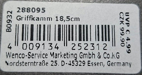 Mibella Griffkamm 18,5cm (Handarbeit) - Original Neuware