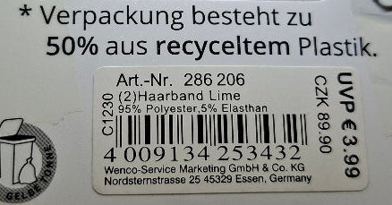 Mibella Haarband "Lime" - Original Neuware
