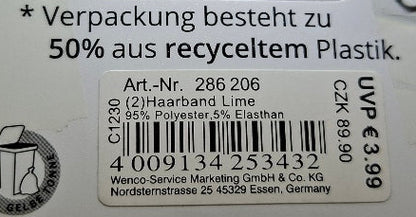 Mibella Haarband "Lime" - Original Neuware