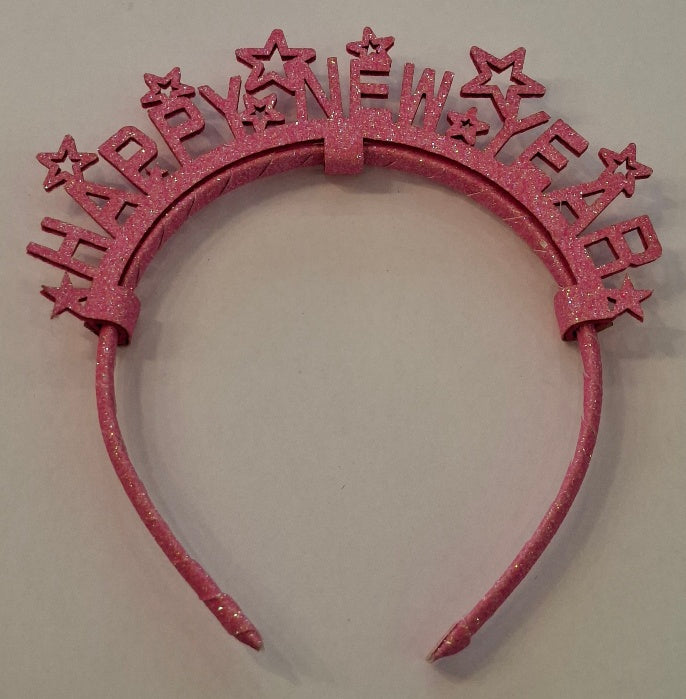 Haarreifen "Happy New Year" rosa - Original Neuware
