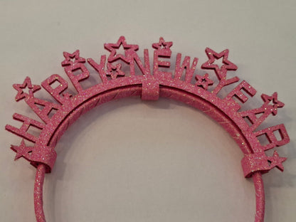 Haarreifen "Happy New Year" rosa - Original Neuware