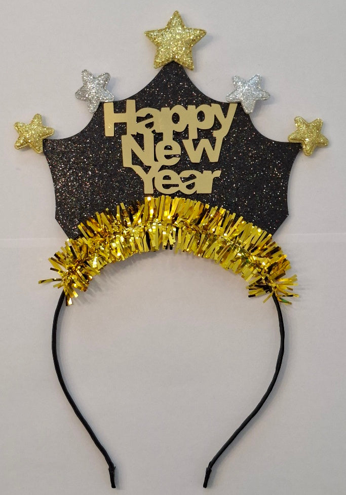 Haarreifen Krone "Happy New Year" - Original Neuware