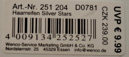 Haarreifen "Silver Stars" Silberne Sterne - Original Neuware