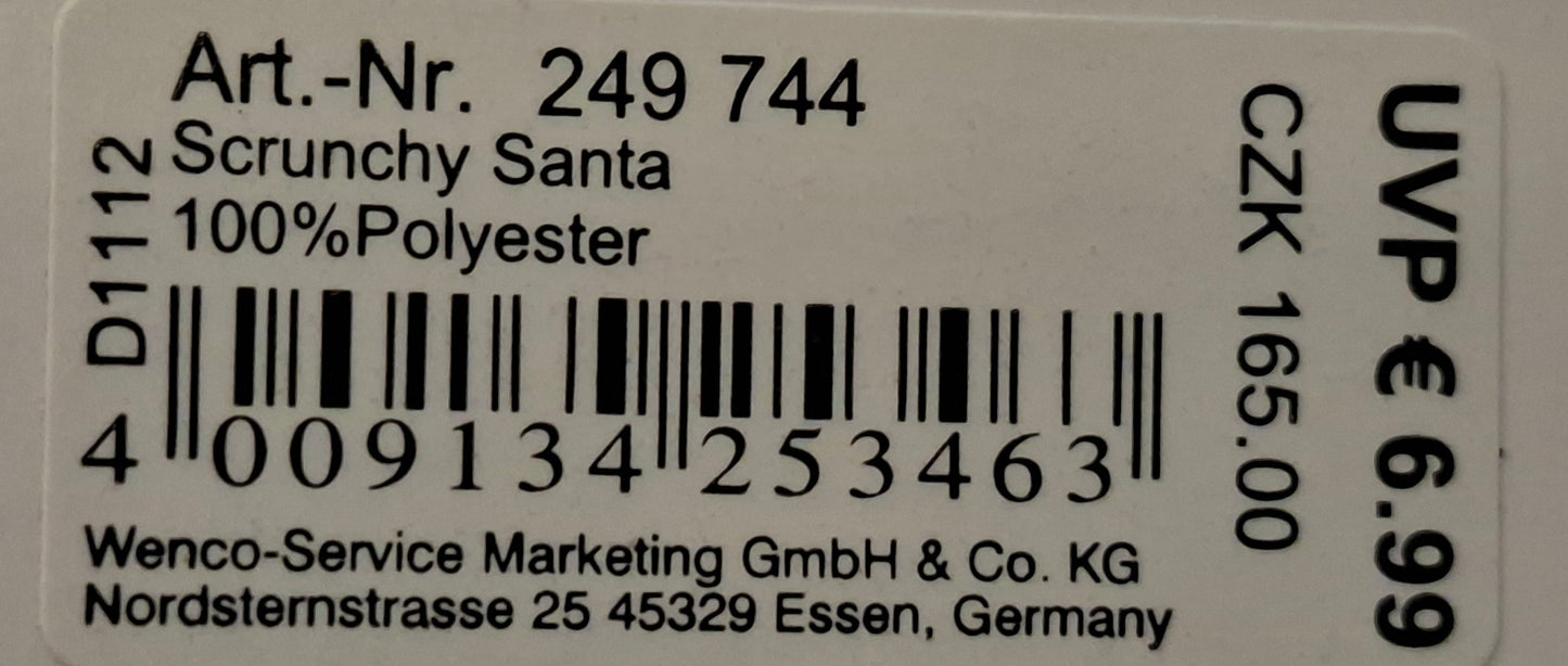 Haargummi "Scrunchy Santa" Weihnachtsmann - Original Neuware