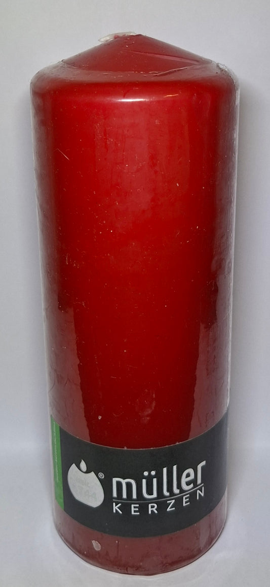 Müller Stumpenkerze kaminrot 180/68mm - Original Neuware