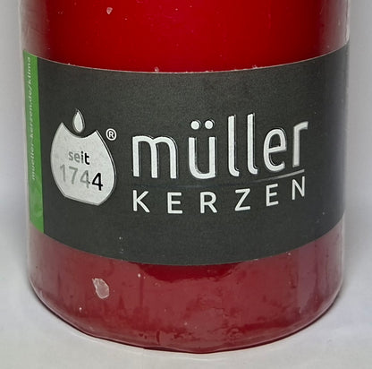 Müller Stumpenkerze kaminrot 180/68mm - Original Neuware