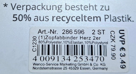 Mibella Zopfabbinder mit Herz 2er Set - Original Neuware