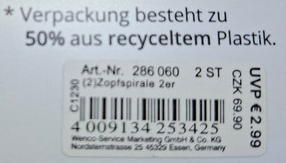 Mibella Zopfspirale 2er Set blau/grün - Original Neuware