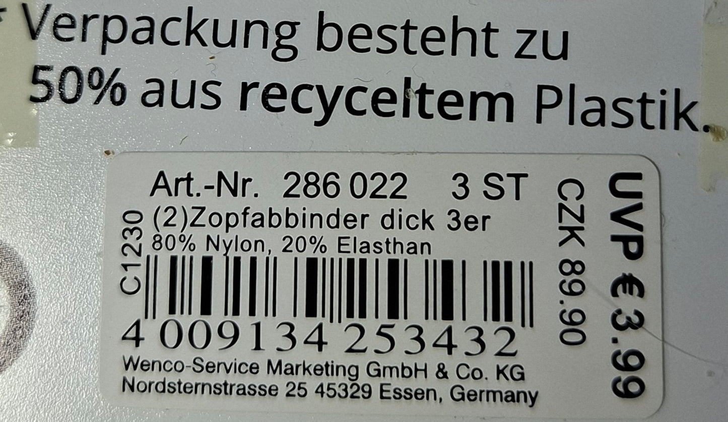 Mibella Zopfabbinder 3er Set dick - Original Neuware