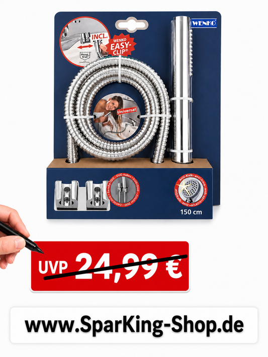 WENKO Waschbeckenbrause mit Duo-Haken – Flexible Brauselösung für Waschbecken & Haarwäsche