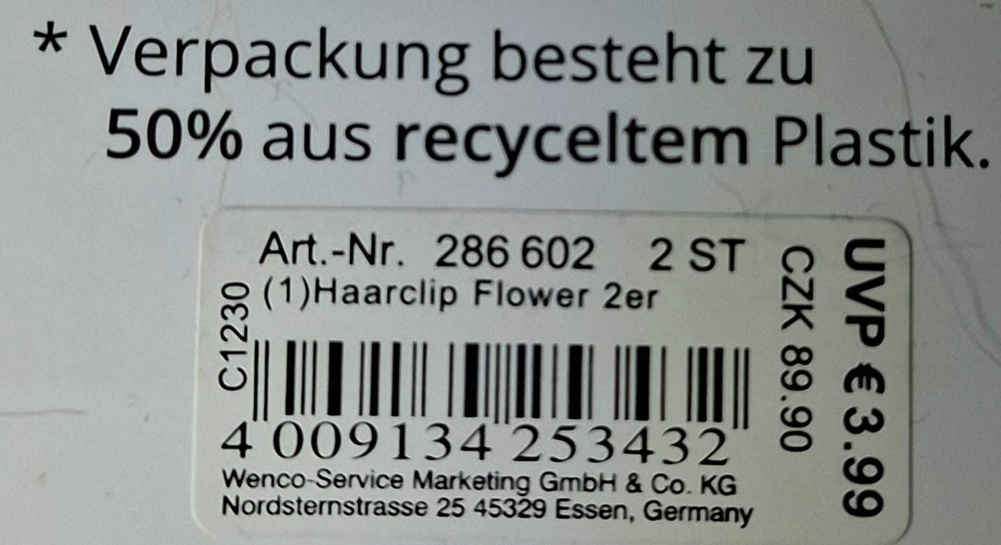 Mibella Haarclips 2er Set "Flower" - Original Neuware