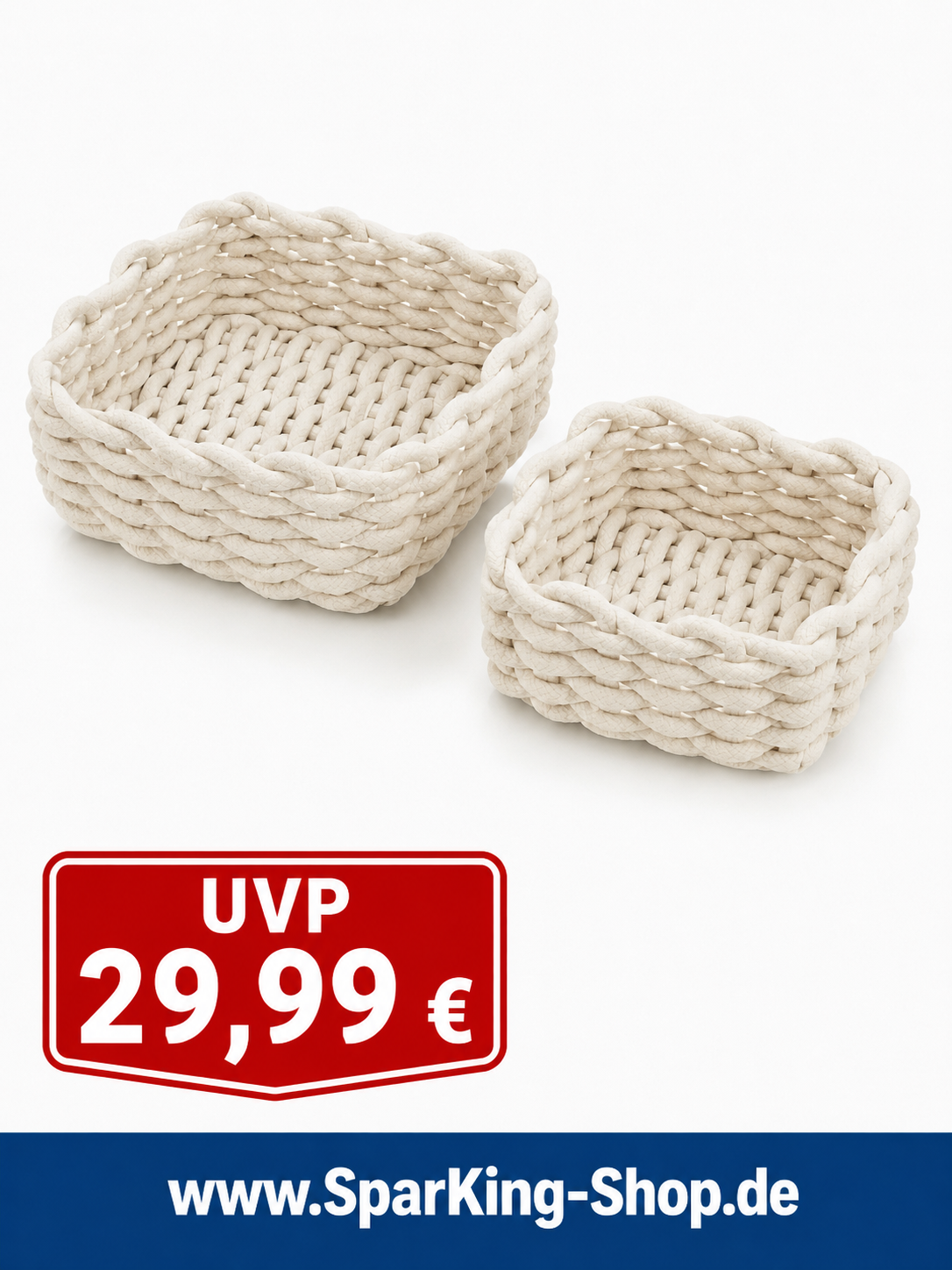 Schöner Wohnen Körbchen Set – 2-teilig aus 100% Baumwolle