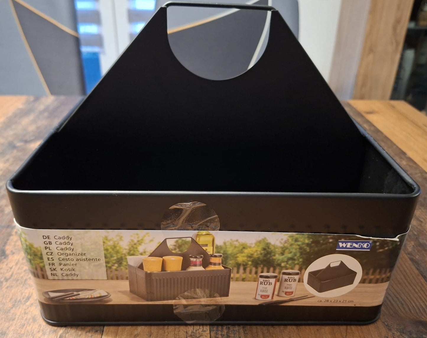 WENKO Caddy aus Metall – Schwarz pulverbeschichtet