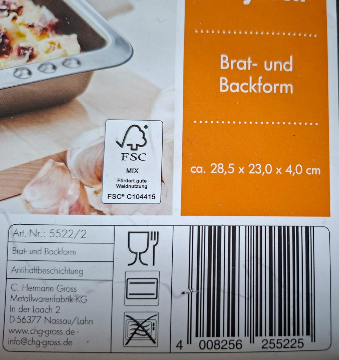 EasyOven Brat- und Auflaufform – 28,5 × 23,0 × 4,0 cm - Neuware