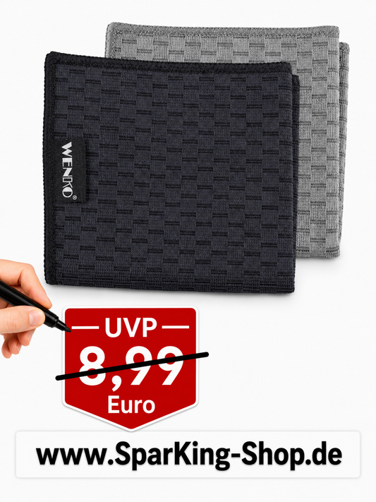 Wenko Microfaser Geschirrtücher „Micro“ – 2er Set Schwarz/Grau