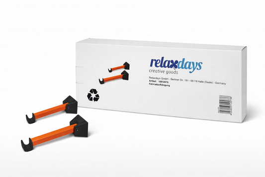 Relaxdays Fahrrad Wandhalterung – Fahrradaufhängung Wand, platzsparender Fahrradhalter Garage & Keller