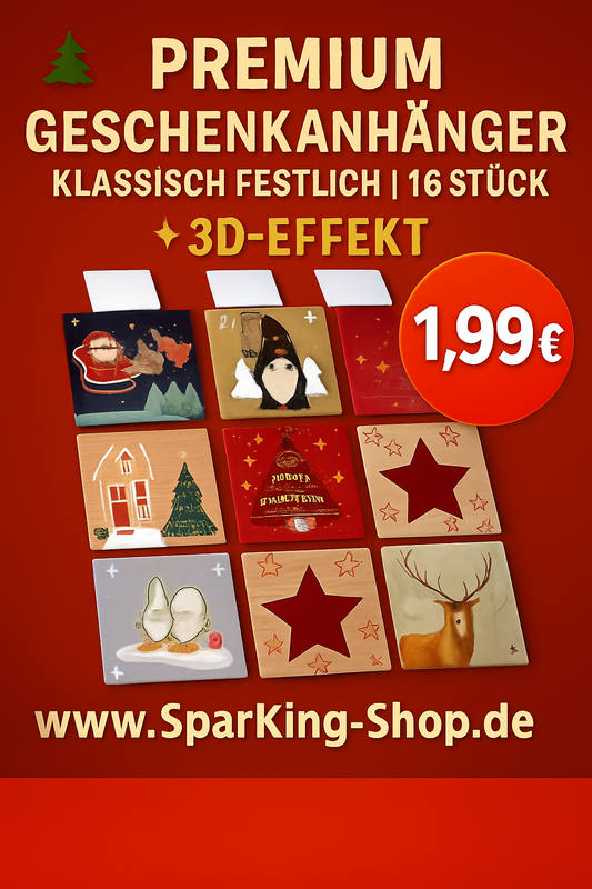 Premium Geschenkanhänger – Klassisch Festlich | 16 Stück