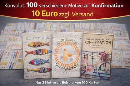 100x Konfirmationskarten – verschiedene Motive – Konvolut – nur 10 € – ideal für Wiederverkauf & Flohmarkt