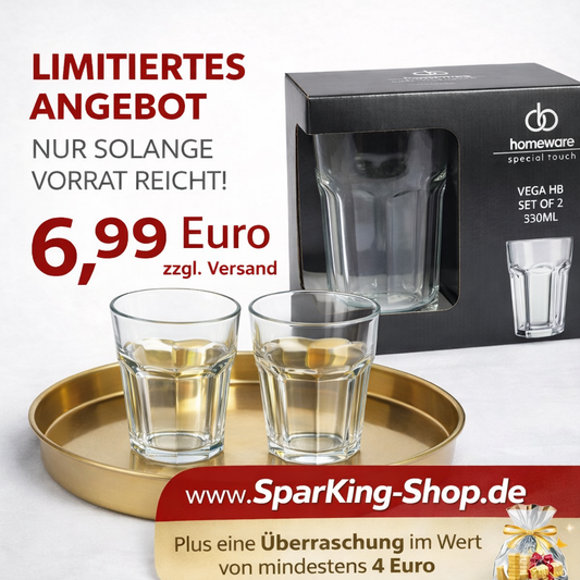 Premium Set: Tablett & Gläser – inkl. Überraschung | SparKing-Shop.de