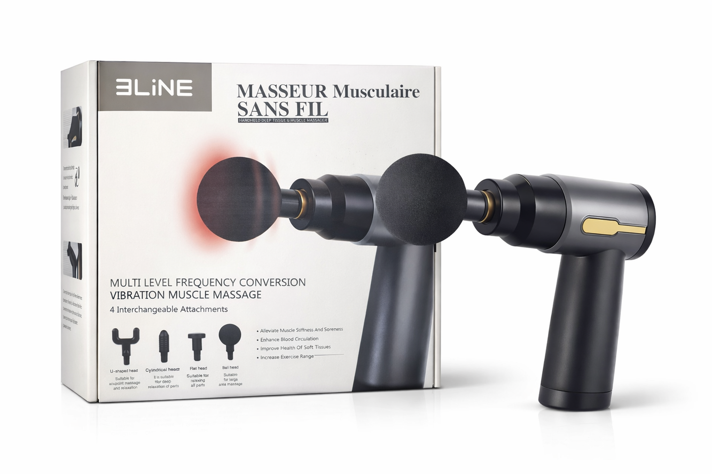 3LiNE Massagepistole – Kabelloses Muskelmassagegerät für Tiefengewebe & Regeneration