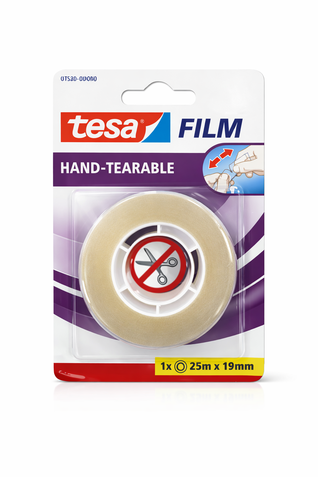 TESA® Hand-Tearable Klebefilm 25 m x 19 mm – Transparentes, von Hand abreißbares Tape