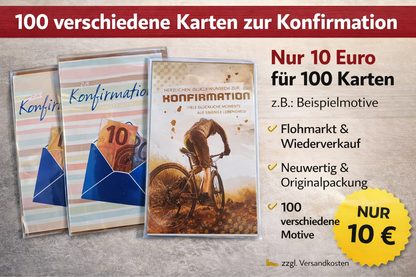 100 Konfirmationskarten – verschiedene Motive – Konvolut | ideal für Wiederverkauf & Flohmarkt
