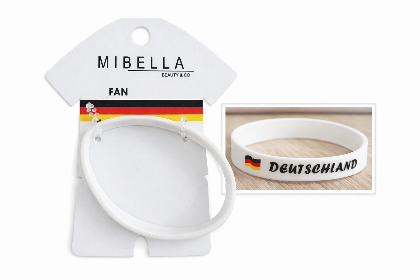 Weißes Silikon-Fan-Armband „Deutschland“ – Perfekt zur Fußball-WM 2026