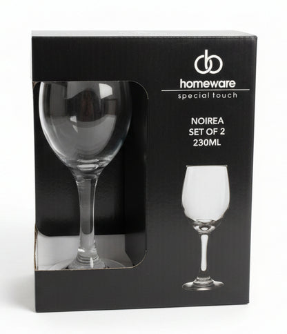 Homeware „Noirea“ Weinglas-Set – 2er Set | 230 ml | Neuware